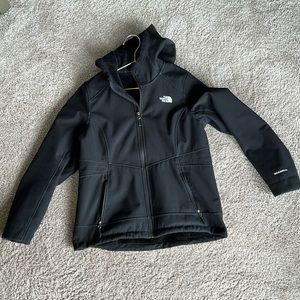 Women’s black North Face jacket with furry inside. Sz. L. Make offer!